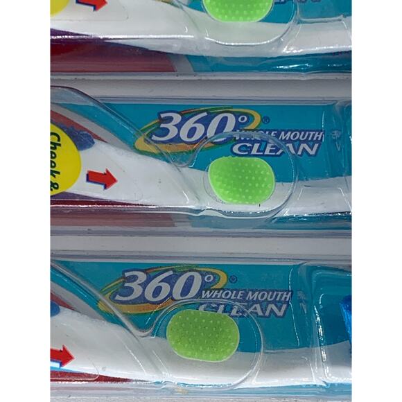 Colgate 360 Toothbrushes Soft Three Blue Purple Clean Cheek Tough Cleaner Whole - Picture 5 of 9